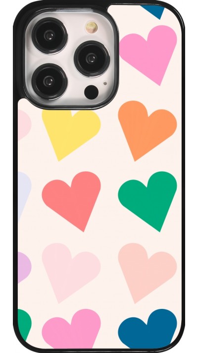Coque iPhone 14 Pro - Valentine 2023 colorful hearts