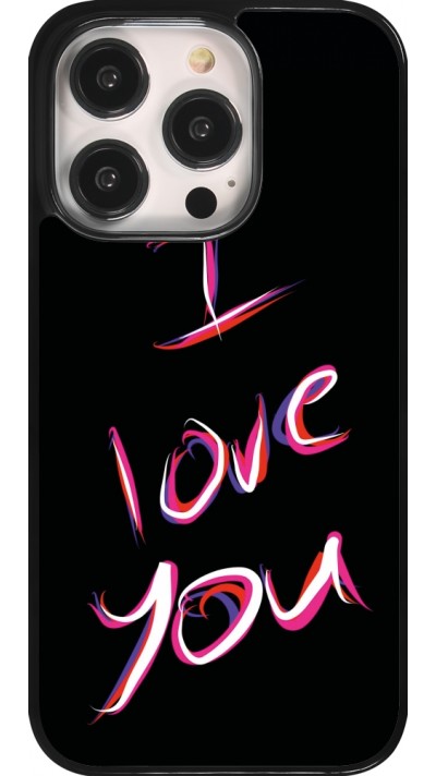 Coque iPhone 14 Pro - Valentine 2023 colorful I love you