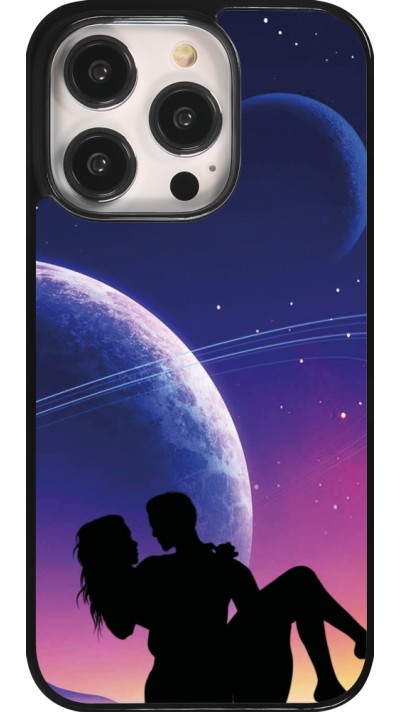 Coque iPhone 14 Pro - Valentine 2023 couple love to the moon