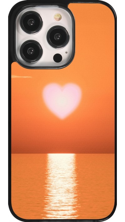 Coque iPhone 14 Pro - Valentine 2023 heart orange sea
