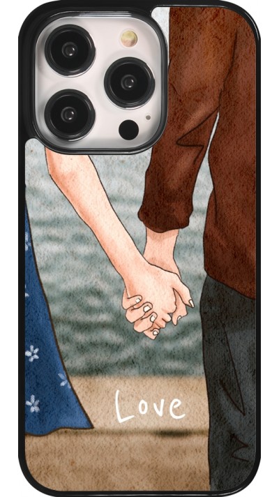 Coque iPhone 14 Pro - Valentine 2023 lovers holding hands