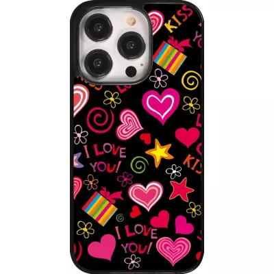 iPhone 14 Pro Case Hülle - Valentine 2023 love symbols