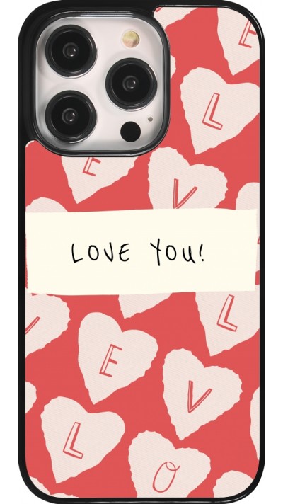 Coque iPhone 14 Pro - Valentine 2023 love you note