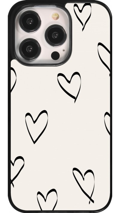 Coque iPhone 14 Pro - Valentine 2023 minimalist hearts