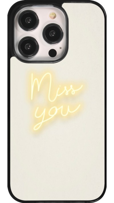 Coque iPhone 14 Pro - Valentine 2023 neon miss you