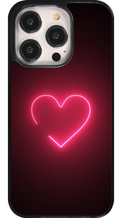Coque iPhone 14 Pro - Valentine 2023 single neon heart