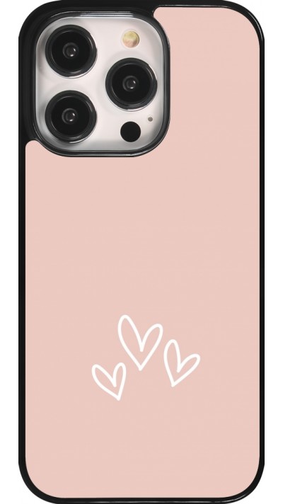 Coque iPhone 14 Pro - Valentine 2023 three minimalist hearts