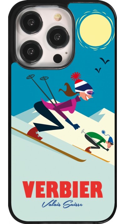Coque iPhone 14 Pro - Verbier Ski Downhill