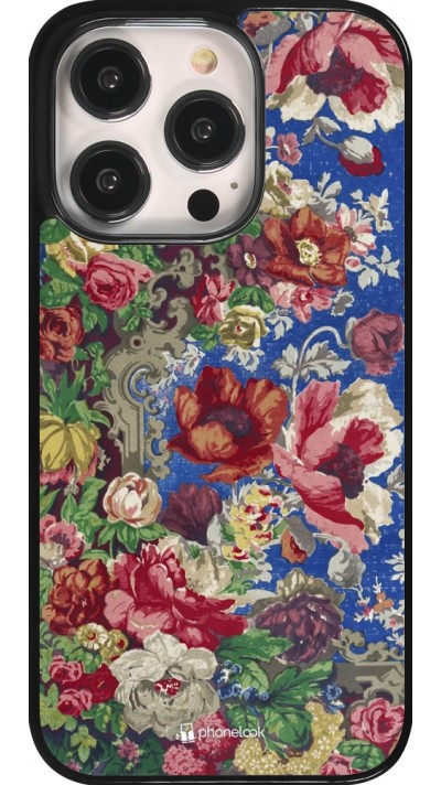 iPhone 14 Pro Case Hülle - Vintage Art Flowers