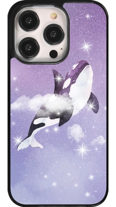 Coque iPhone 14 Pro - Whale in sparking stars