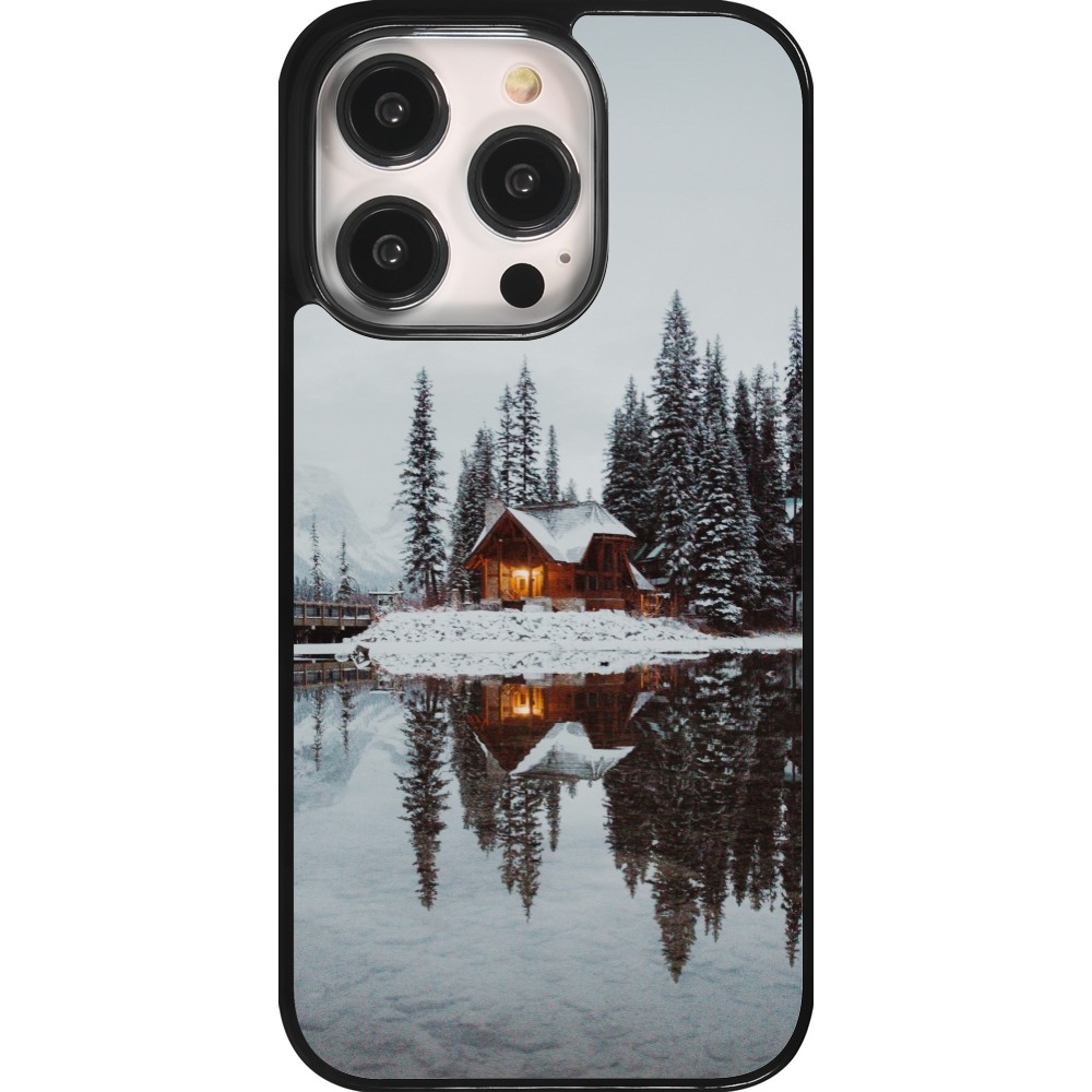 Coque iPhone 14 Pro - Winter 25 Winter house forest afternoon