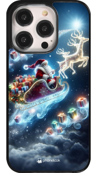 Coque iPhone 14 Pro - Noël 2023 Père Noël enchanté