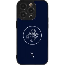 Coque iPhone 14 Pro - Silicone rigide noir Astrologie Scorpion