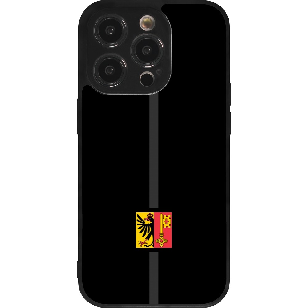 Coque iPhone 14 Pro - Silicone rigide noir Canton GE noir