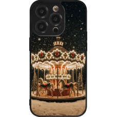 Coque iPhone 14 Pro - Silicone rigide noir Christmas 25 Carousel