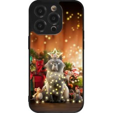Coque iPhone 14 Pro - Silicone rigide noir Christmas 25 Xmas Cat