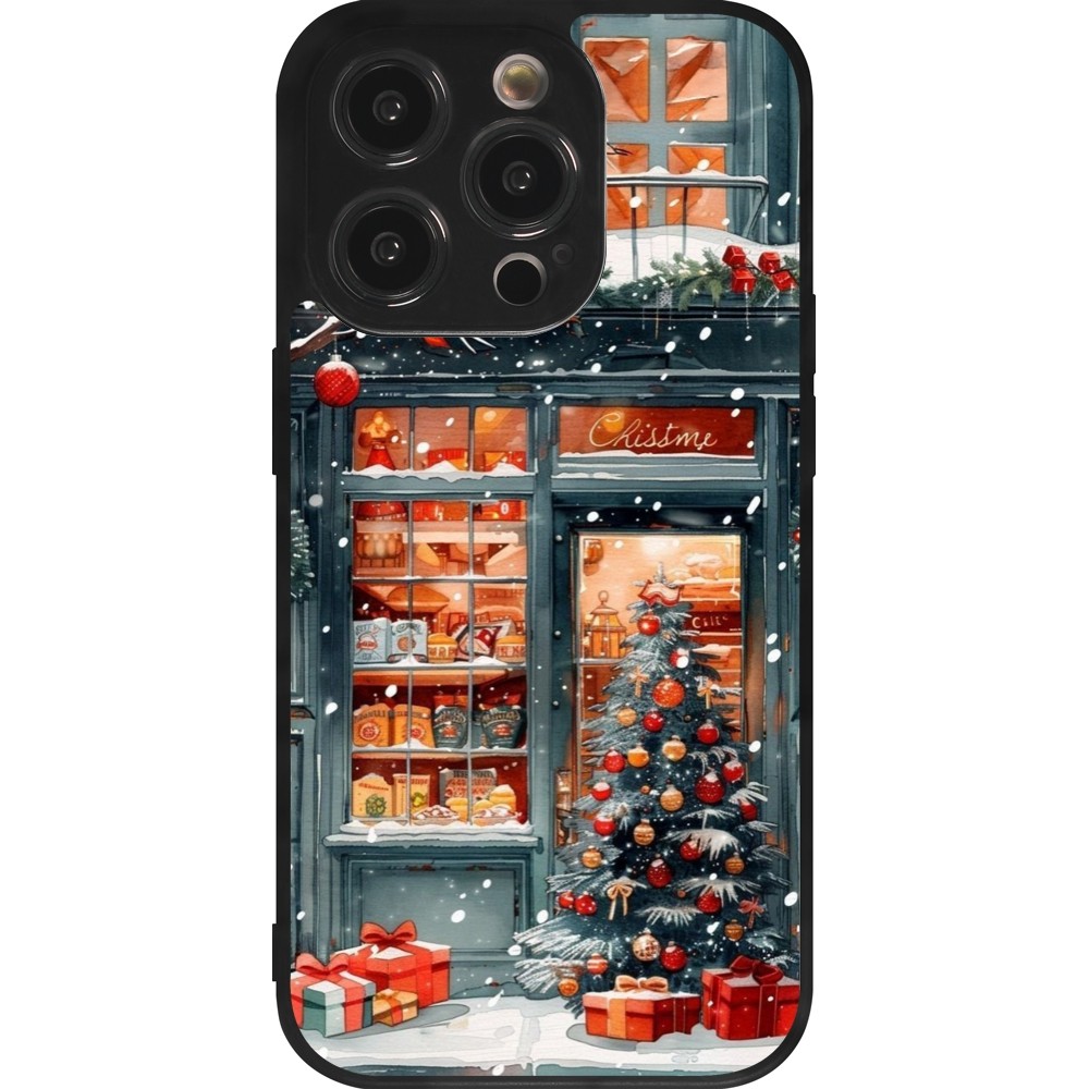 Coque iPhone 14 Pro - Silicone rigide noir Christmas 25 Xmas Shop
