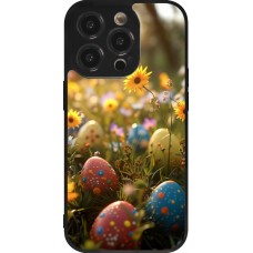 iPhone 14 Pro Case Hülle - Silikon schwarz Easter 2026 Decorated eggs