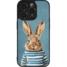 iPhone 14 Pro Case Hülle - Silikon schwarz Easter 2026 Rabbit navy