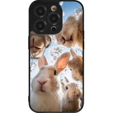 iPhone 14 Pro Case Hülle - Silikon schwarz Easter 2026 Rabbits