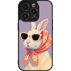 iPhone 14 Pro Case Hülle - Silikon schwarz Easter 2026 Rabbit with scarf