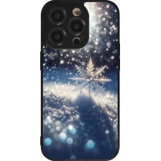 iPhone 14 Pro Case Hülle - Silikon schwarz Schneeflocke Solar Glanz