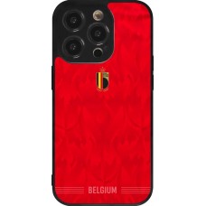 iPhone 14 Pro Case Hülle - Silikon schwarz Belgien 2026 personalisierbares Fussballtrikot