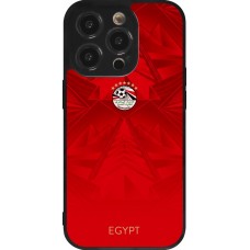Coque iPhone 14 Pro - Silicone rigide noir Maillot de football Égypte 2026 personnalisable