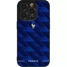 Coque iPhone 14 Pro - Silicone rigide noir Maillot de football France 2026 personnalisable