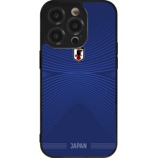 Coque iPhone 14 Pro - Silicone rigide noir Maillot de football Japon 2026 personnalisable