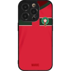 iPhone 14 Pro Case Hülle - Silikon schwarz Marokko 2022 personalisierbares Fussballtrikot