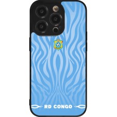 Coque iPhone 14 Pro - Silicone rigide noir Maillot de football RD Congo 2026 personnalisable