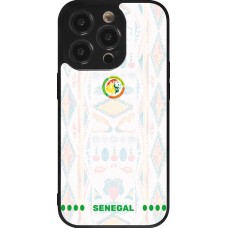Coque iPhone 14 Pro - Silicone rigide noir Maillot de football Sénégal 2026 personnalisable