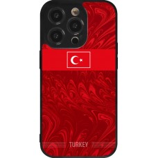 Coque iPhone 14 Pro - Silicone rigide noir Maillot de football Turquie 2026 personnalisable