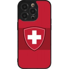 Coque iPhone 14 Pro - Silicone rigide noir Hockey World Championship Ecusson Suisse