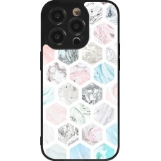 Coque iPhone 14 Pro - Silicone rigide noir Marble Everything