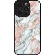 iPhone 14 Pro Case Hülle - Silikon schwarz Rosa Leuchtender Marmor