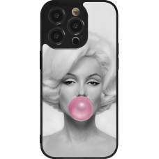 Coque iPhone 14 Pro - Silicone rigide noir Marilyn Bubble