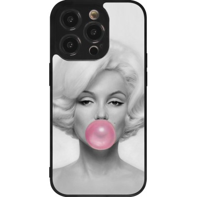 Coque iPhone 14 Pro - Silicone rigide noir Marilyn Bubble