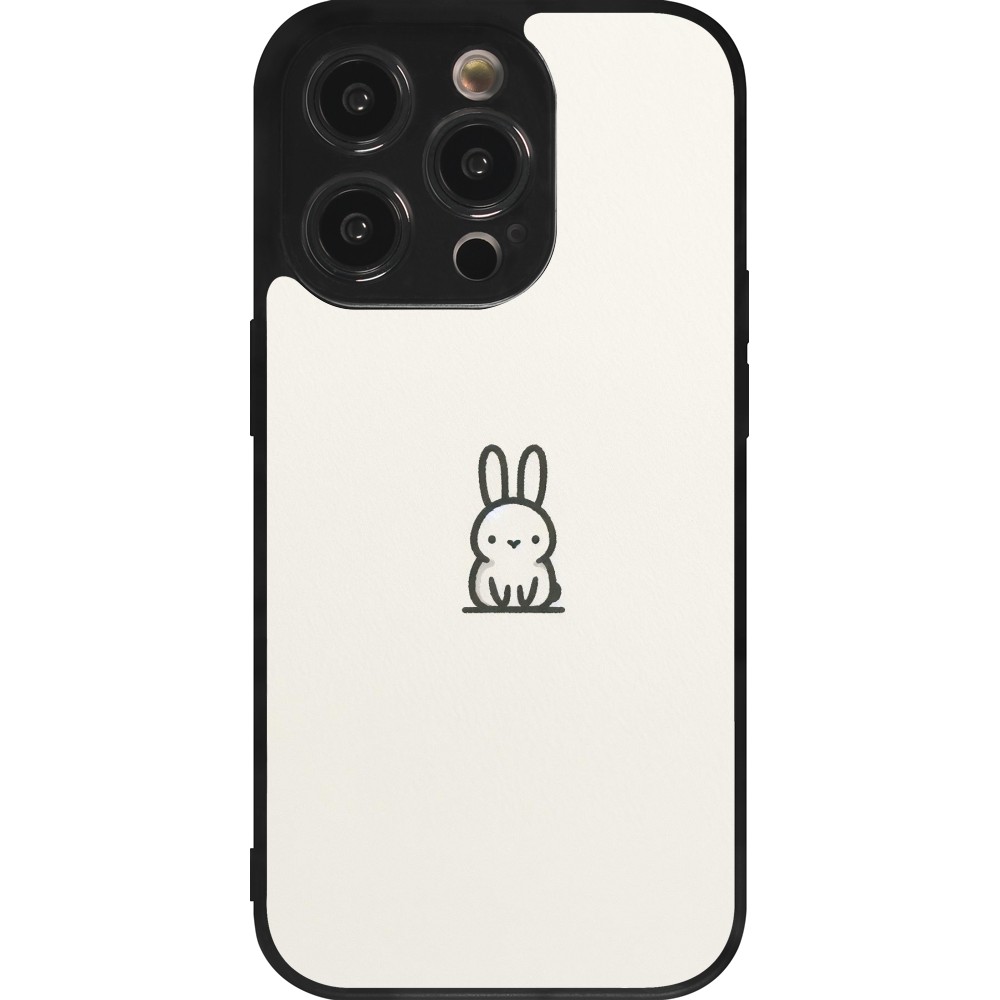 iPhone 14 Pro Case Hülle - Silikon schwarz Minimal Häschen Süße