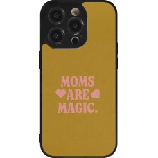 Coque iPhone 14 Pro - Silicone rigide noir Mom 2026 Are Magic
