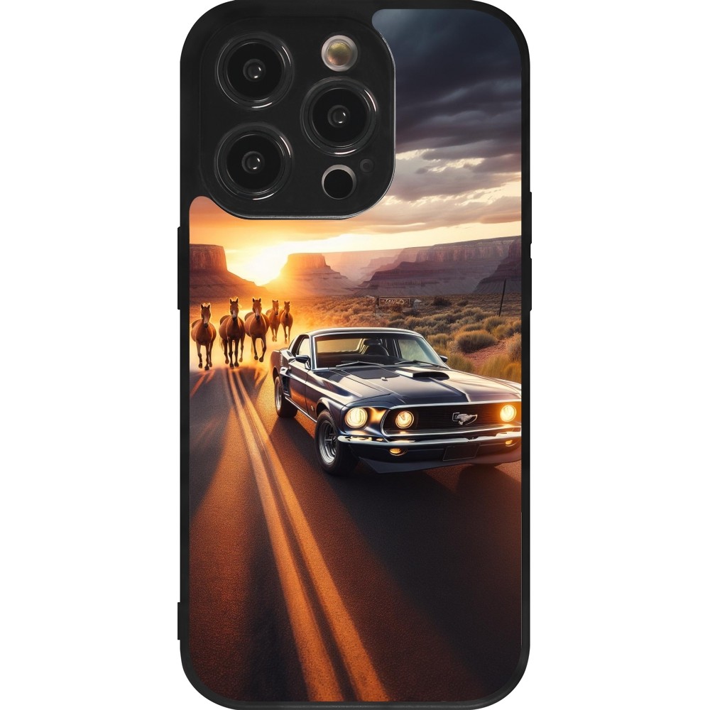 iPhone 14 Pro Case Hülle - Silikon schwarz Mustang 69 Grand Canyon
