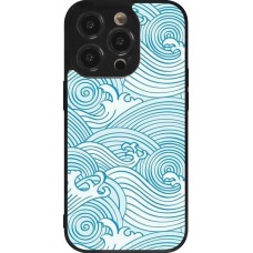 iPhone 14 Pro Case Hülle - Silikon schwarz Ocean Waves
