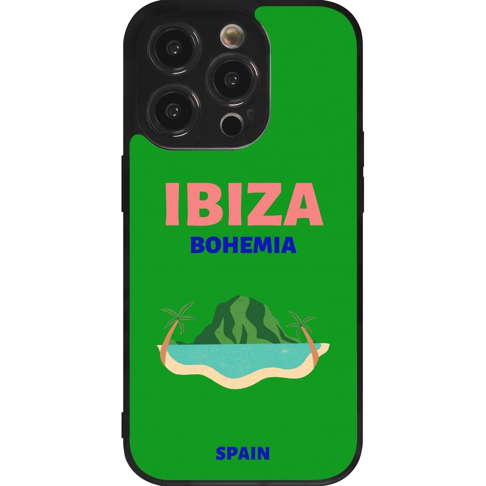 iPhone 14 Pro Case Hülle - Silikon schwarz Pop Summer Destination Ibiza