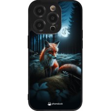 iPhone 14 Pro Case Hülle - Silikon schwarz Fuchs Mond Wald