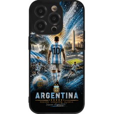Coque iPhone 14 Pro - Silicone rigide noir Football Argentine splash 2026