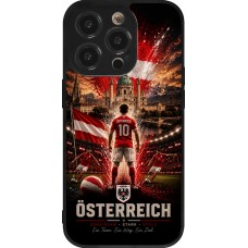 Coque iPhone 14 Pro - Silicone rigide noir Football Autriche splash 2026