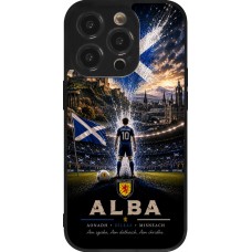 Coque iPhone 14 Pro - Silicone rigide noir Football Écosse splash 2026