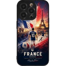 Coque iPhone 14 Pro - Silicone rigide noir Football France splash 2026