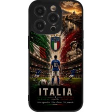 Coque iPhone 14 Pro - Silicone rigide noir Football Italie splash 2026
